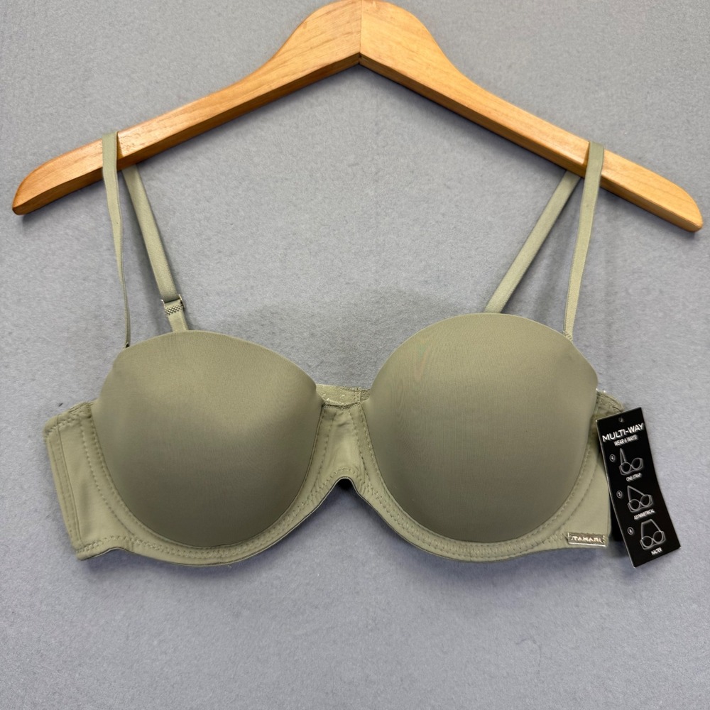 Tahari Womens Multi-Way Convertible Strapless Bra Sage Green 36C NWT WP51451-002